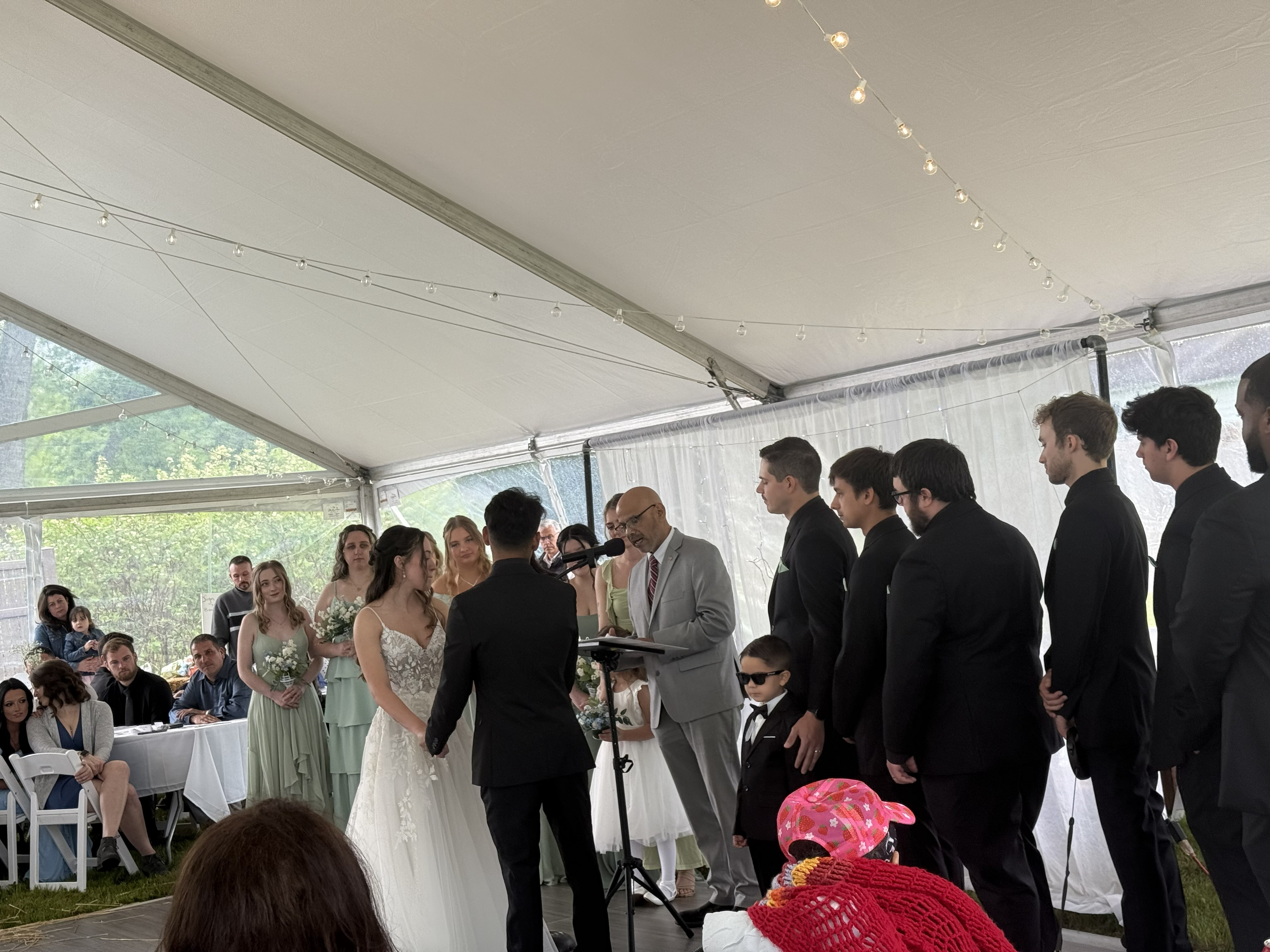 Couple during a wedding ceremony moment
