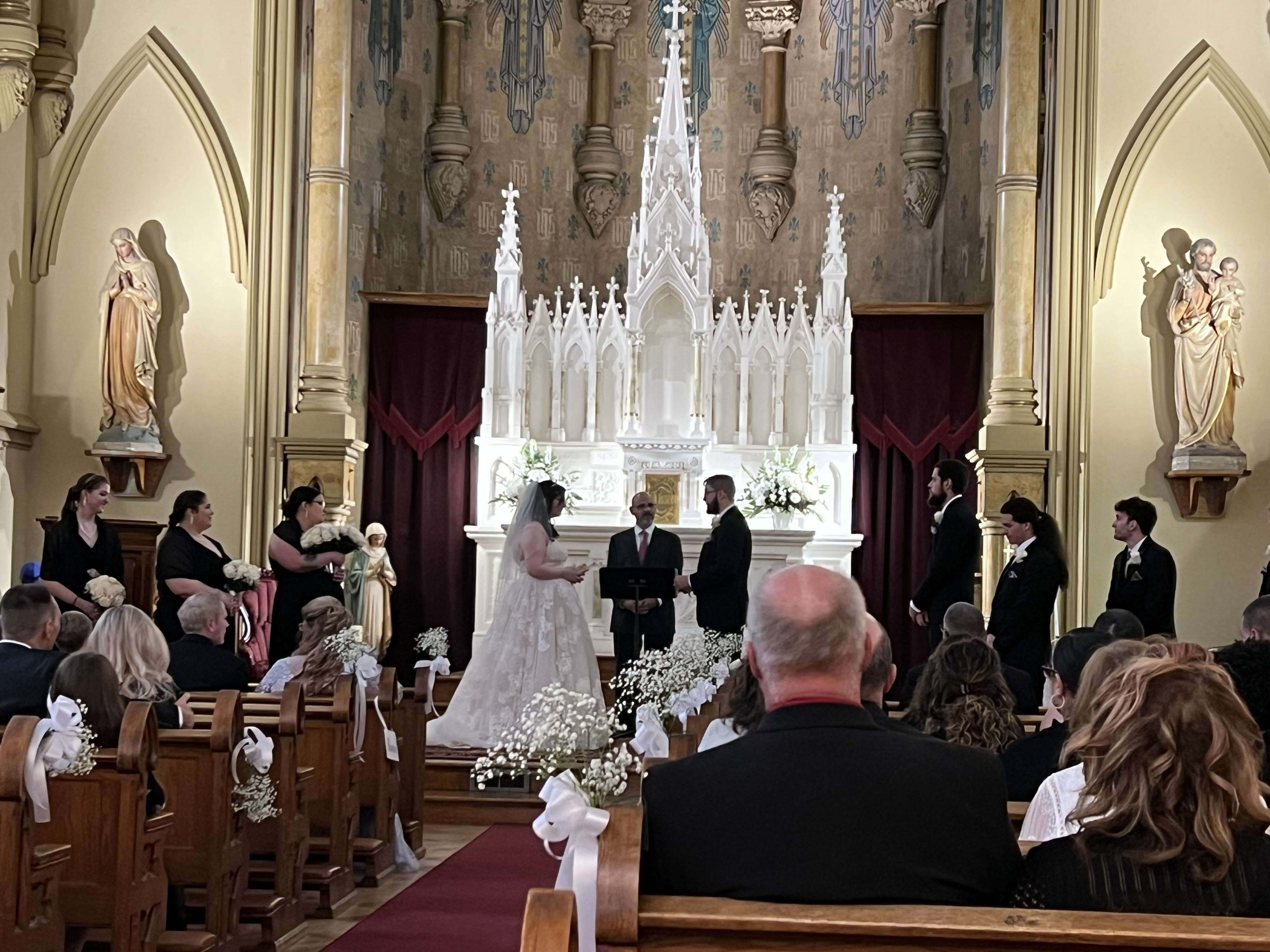 Couple sharing vows during a wedding ceremony